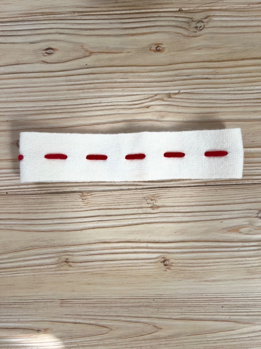 Malo 100% Cashmere Headband Ivory Red Made in Italy Ear Warmer - Picture 6 of 7